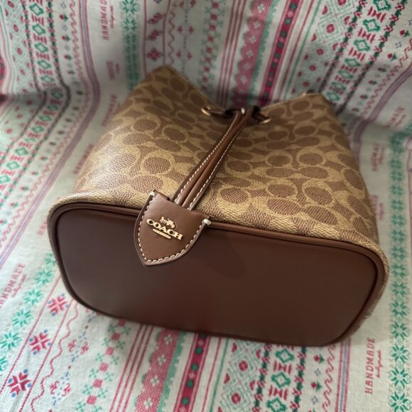 Coach Roan Bucket Bag Signature Canvas Tan/Brown - Picture 3 of 10